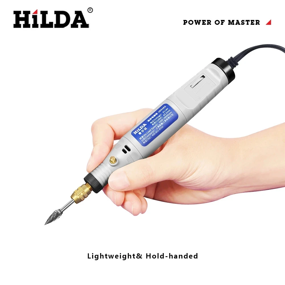 HILDA 다기능 미니 조각 펜, 그라인딩 액세서리 세트 포함, 미니 드릴 회전 도구, 18V