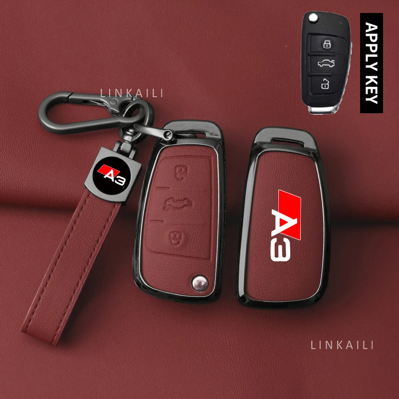 Gleamydot Cover Chiavi Auto Compatibile con Copri Chiave Auto Audi A3 A1 A4 A5 A6 A2 A7 Q3 Q2 Q5 Q1 TT S3 Accessori con Portachiavi