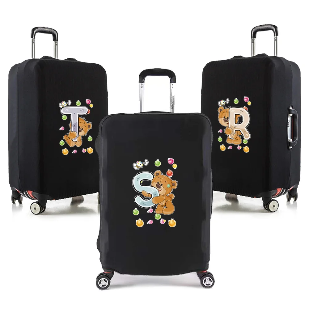 

Bear Print Travel Luggage Protective Cover 26 Letters for 18-32 Inch Traveler Accessories Elastic Trolley Suitcase Protect Case