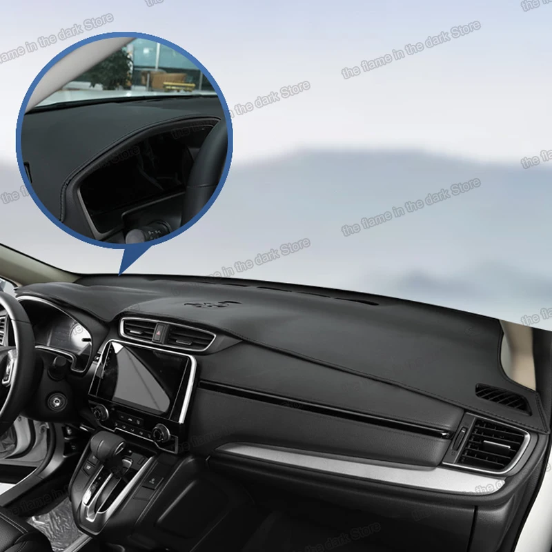 

Кожаный коврик для приборной панели автомобиля, нескользящий коврик для honda crv 2017 2018 2019 2020, спортивные аксессуары 5 cr-v, антибликовый ковер для авто