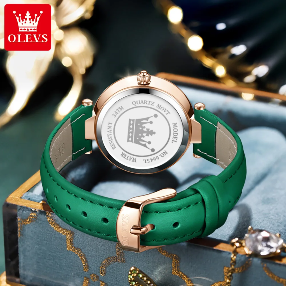 ساعة ماركة OLEVS عصرية بحلقة خارجية مرصعة بالألماس...