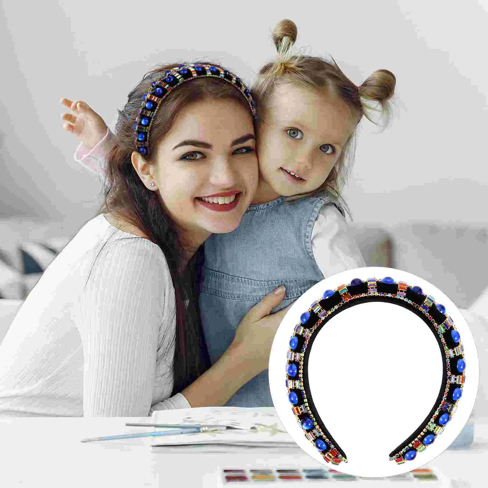 

Diamond Headband Wide Headbands Rhinestone Hair Hoop Headwear Press Fashion Sequins Are Acrylic Party Ornament