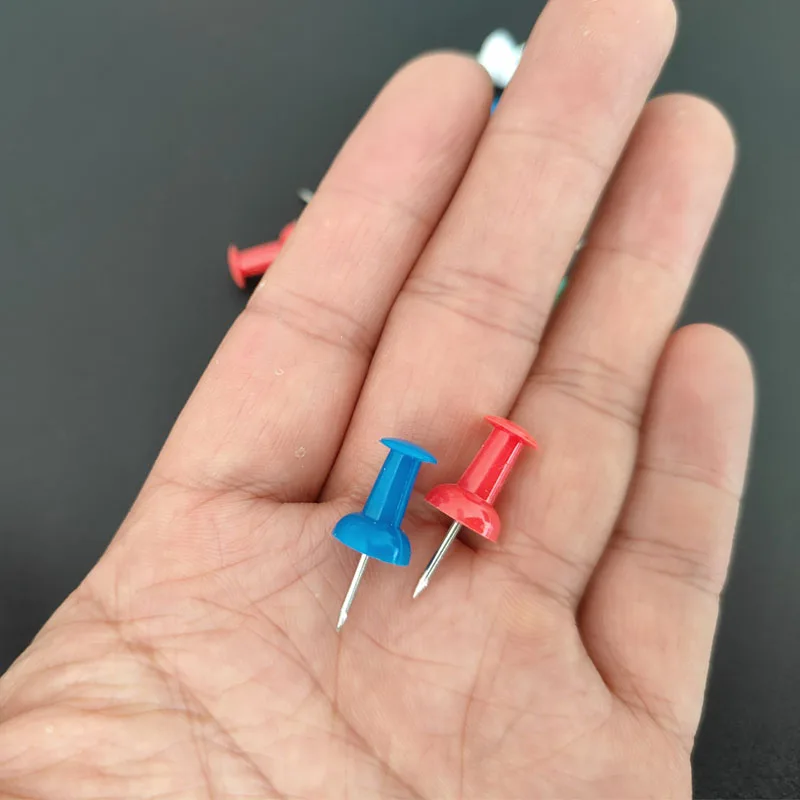 100/200개 컬러 푸시핀 드로잉핀, 보관함 포함, 코르크보드, 벽지도, 게시판, 공지판, DIY 공예용