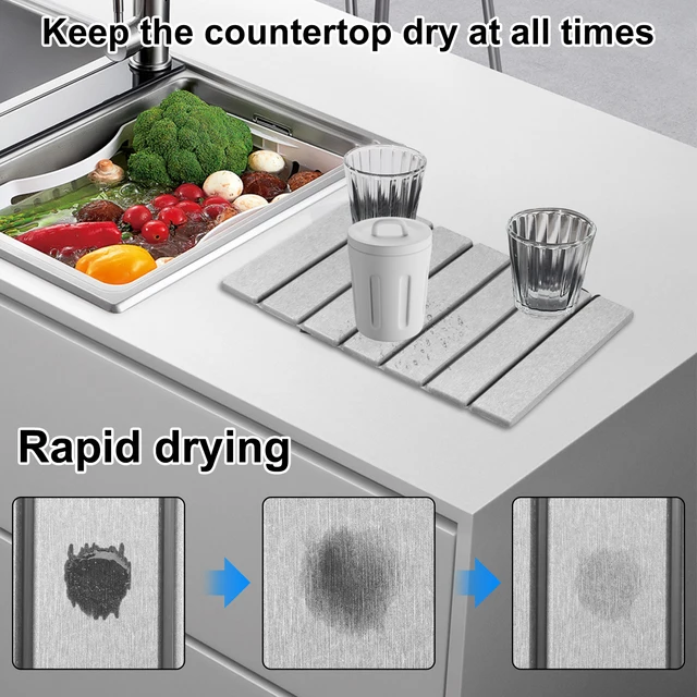 Foldable Stone Kitchen Drying Mat – Absorbent & Non-Slip 2