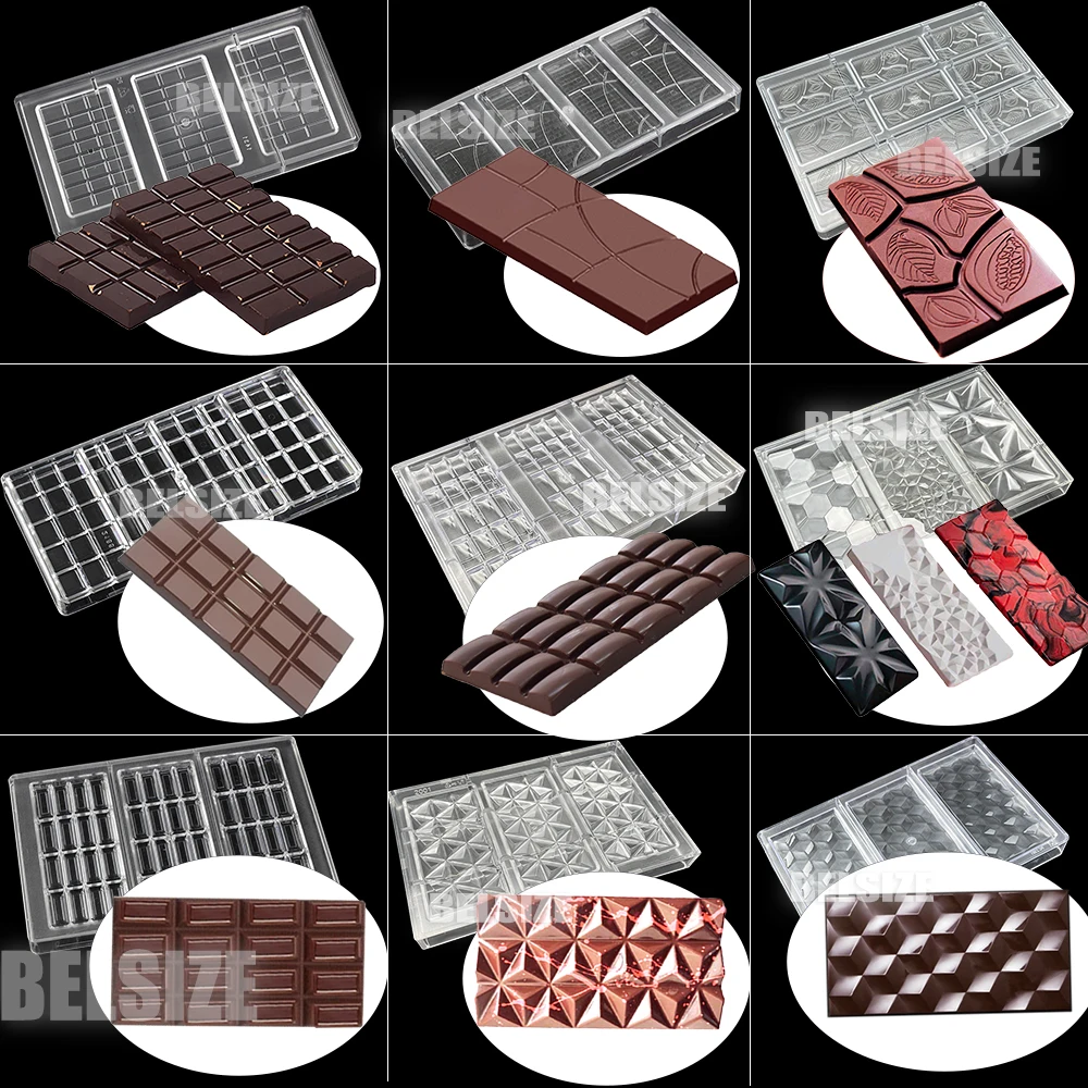 15stylesChocolateBarMoldsPolycarbonateChocolateBakingMolds