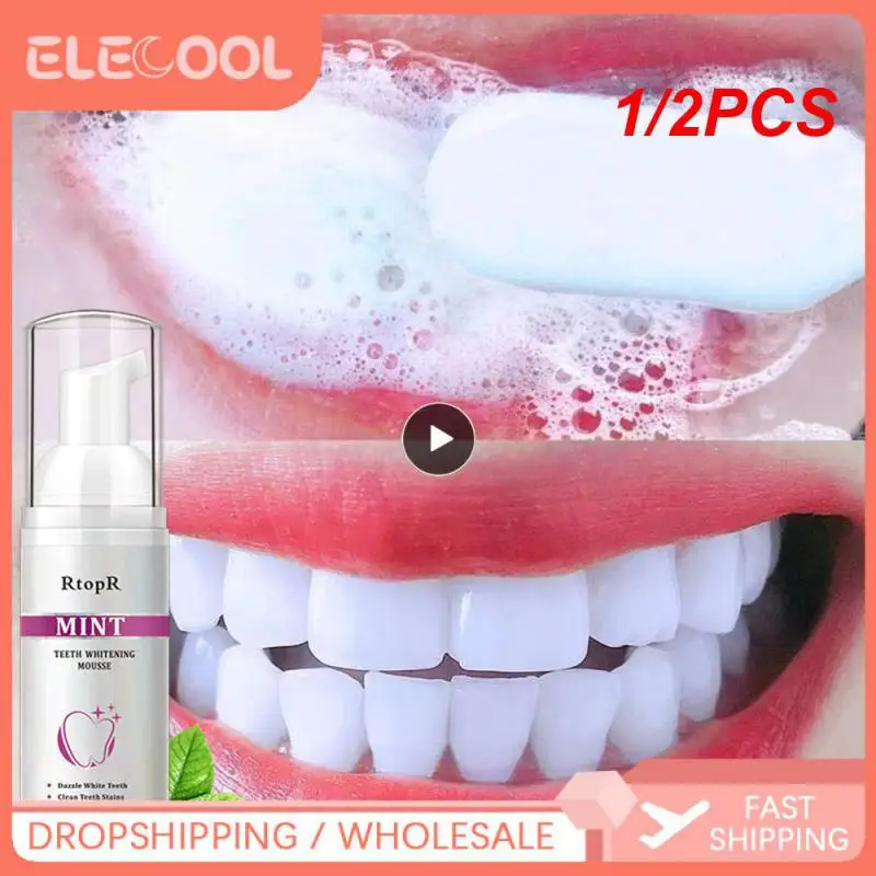 

1/2PCS Foam Whitening Toothpaste Mint Teeth Whitening Mousse Toothpaste Whitening Foam 60Ml Baking Soda Toothpaste Ultra-Fine