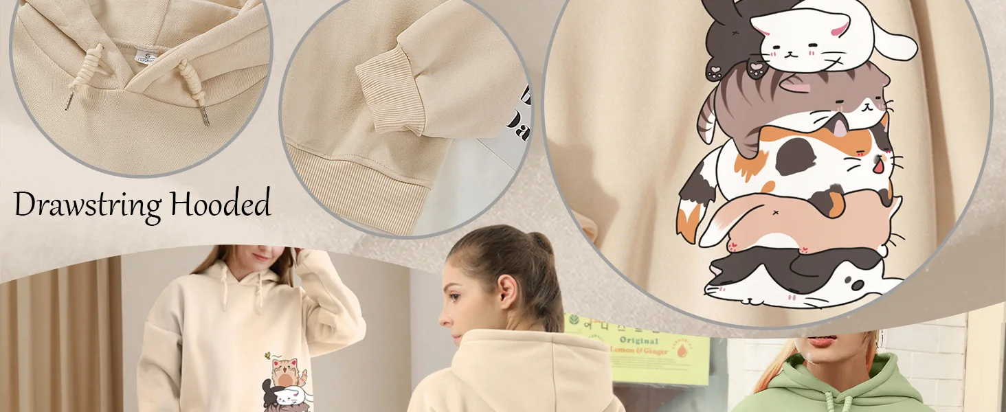 cute cat graphic hoodie