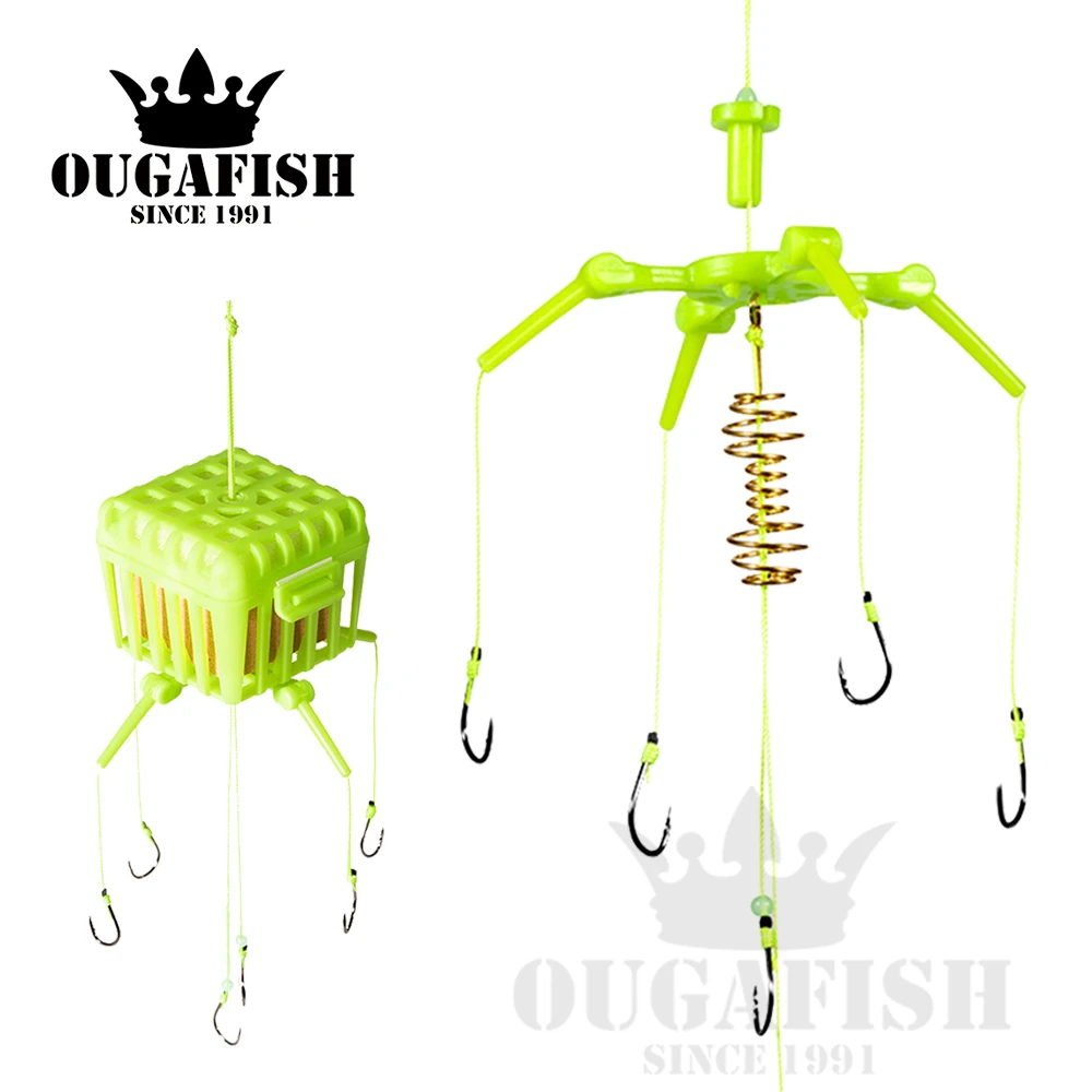 

2022 Fishing Accessories Explosion Water Monsters Set Bait Carbon Steel Hook Square Cage Basket Feeder Holder Pesca Asian Carp