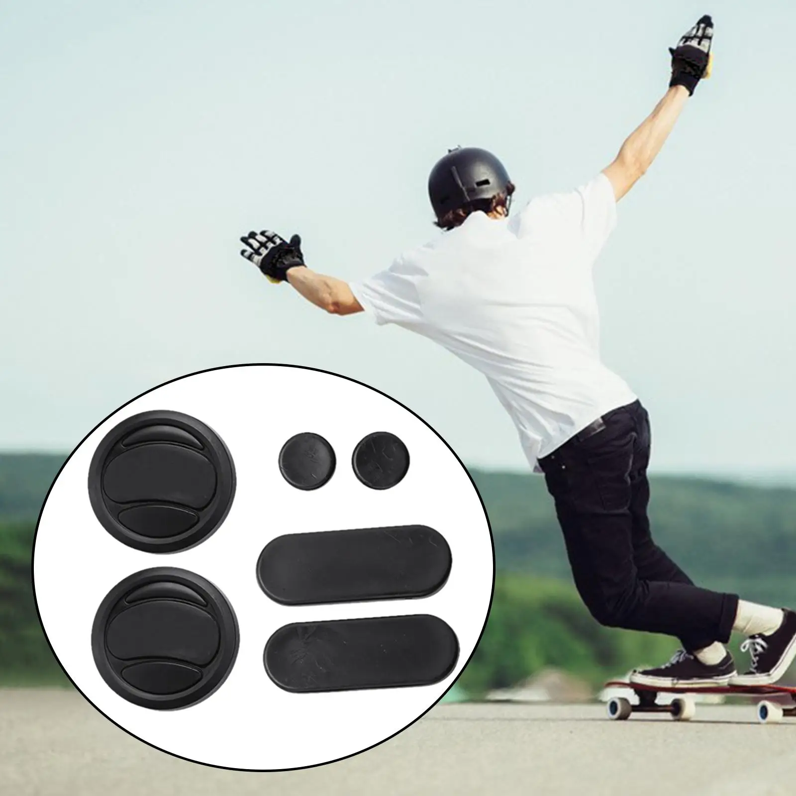 Skateboard Gloves Pucks Blocks for Slide Gloves Skate Accessories 6 Pieces