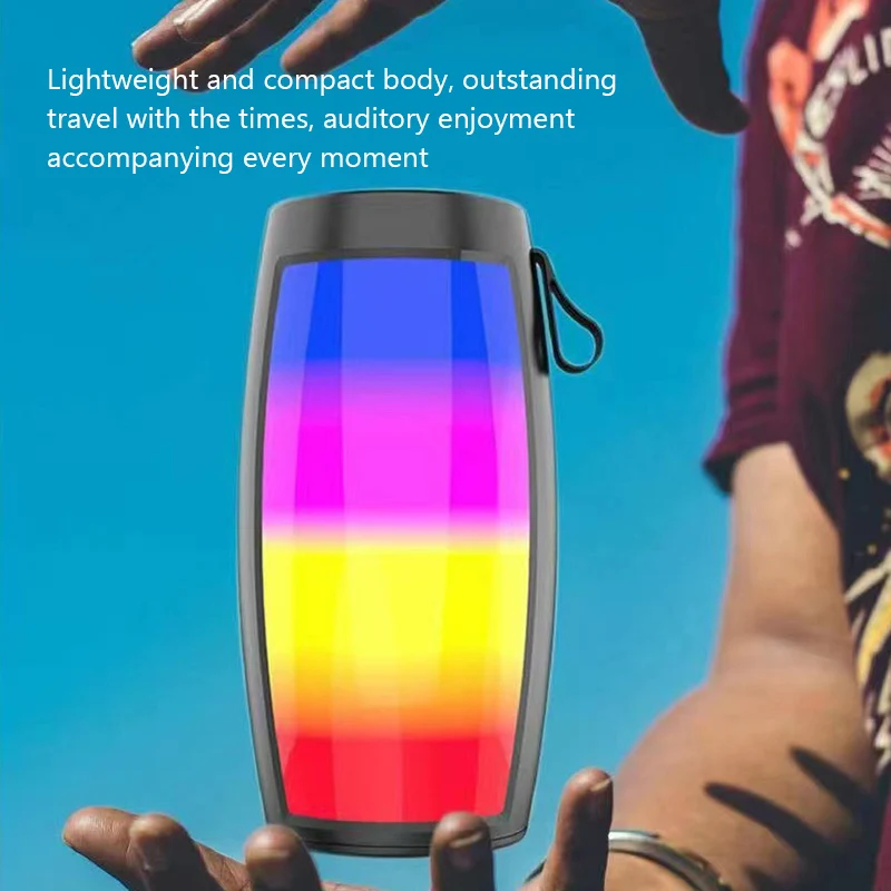 Wireless Bluetooth Speakers Home/Outdoor Portable Small Soundbox Subwoofer Car Audio MP3 Player with Colourful LED Lights Gift