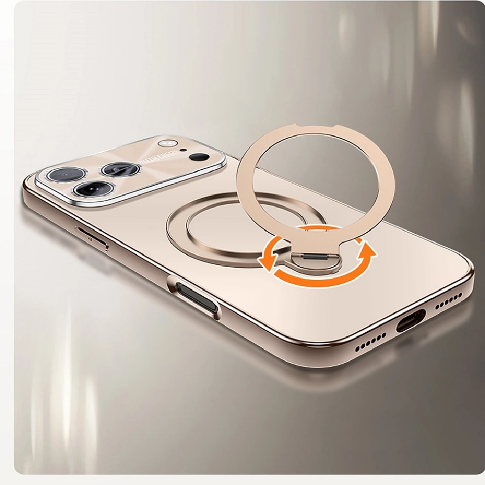 Enhanced Magnetic Phone Case with Rotating Ring Holder and Matte Finish