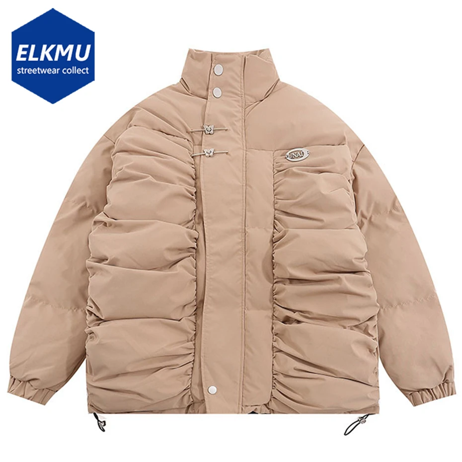 

Luxury Designer Parkas Winter Jackets Thick Warm Fashion Pleated Coat Men Streetwear Hip Hop Oversized Puffer Jacket Parkas Coat