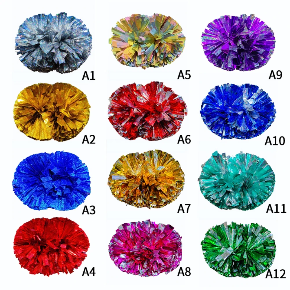 1pc 32cm Laser Film Dazzling Cheering Pompoms Sports Game Pom Poms Cheerleading Flower Ball Vocal Concert Dance Party Decorator