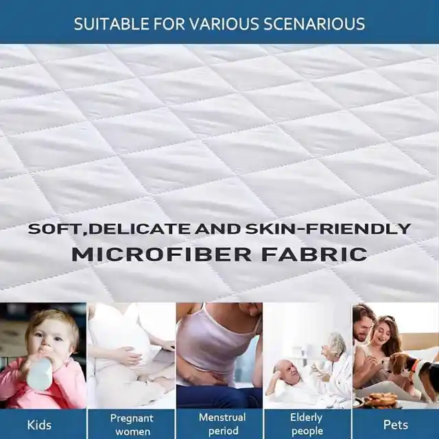 Drap-housse imperméable à ultrasons, matelas de protection, anti-acariens, anti-poussière, perméable à l'air, antibactérien, anti-nervure, couvre-lit doux et sain 5