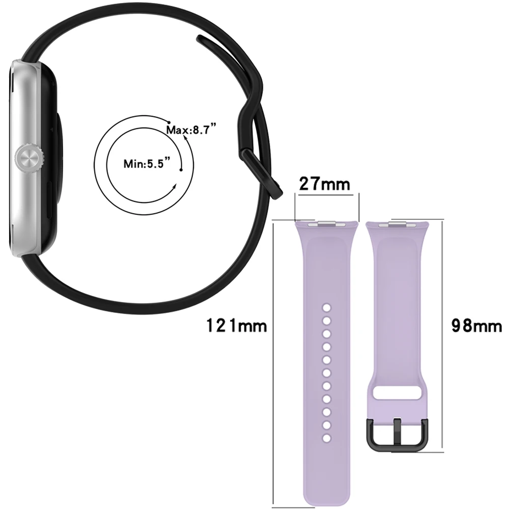 Premium Silicone Strap for Smartwatch - Replacement Band, Universal Fit for Multiple Models
