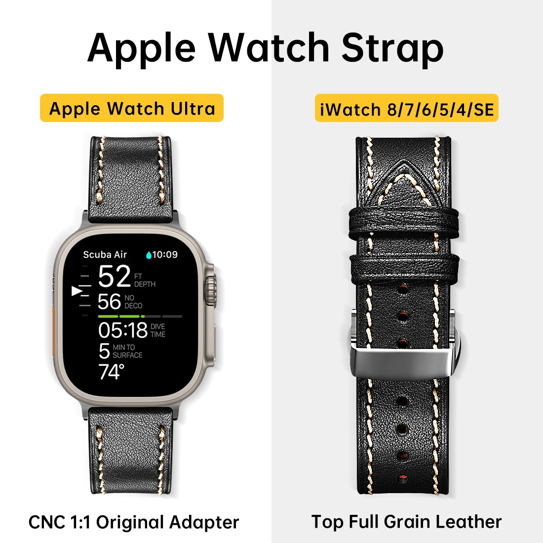 Cinturino In Pelle Fatto A Mano Per Apple Watch Ultra 49Mm 45Mm 44Mm 41Mm Cinturini Per Orologi Apple 8 7 6 Se Hermes Accessori Bracciali