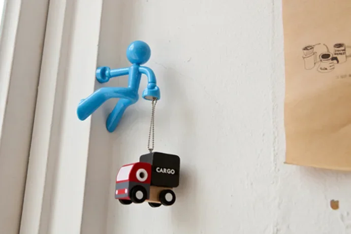 Cartoon Keychain Climber Climb Wall Magnetic Key Adsorption Magnet Keys Holder Door Hanging Keyring Fridge Sticker In Home Decor
