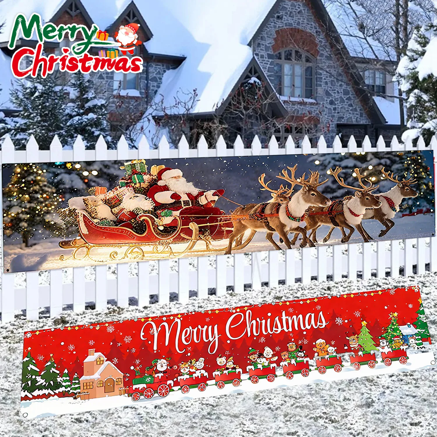 Weihnachtsbanner-Flagge, frohe Weihnachten, Dekoration für Zuhause, 2025, Weihnachtsschmuck, Geschenke, Navidad Noel Natal, frohes neues Jahr 2026 – Detail 4