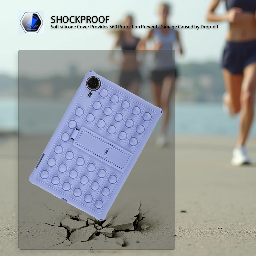 Soft Silicone Shockproof Tablet Case with Multi-Angle Adjustable Stand