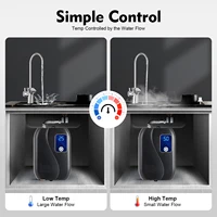 Chauffe-eau instantané 3500W en acier inoxydable, chauffe-eau électrique de cuisine 25-50 ℃   Mini chauffe-eau avec écran LCD pour salle de bain 4