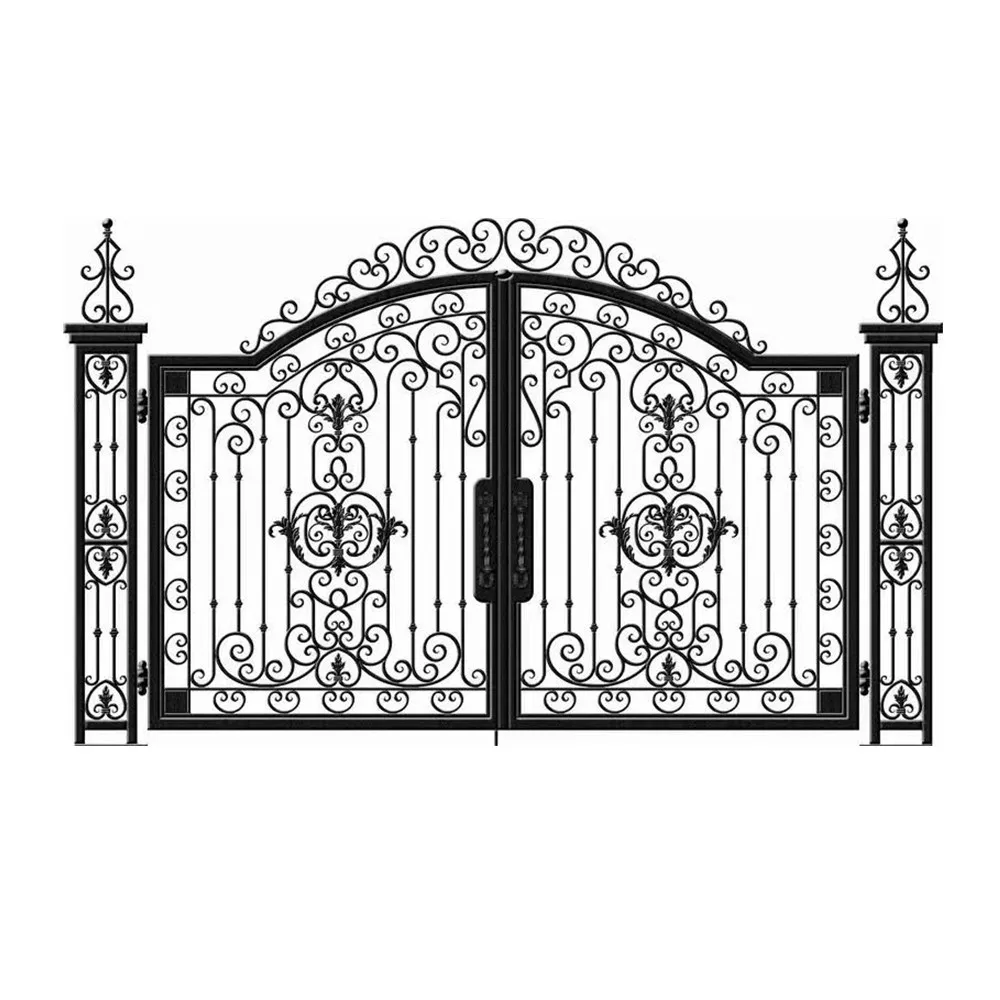 Wrought Iron Gate Design Iron Fancy Gates for Home Galvanized Metal Models Entrance Gate Driveway Gate Exterior Iron Gate