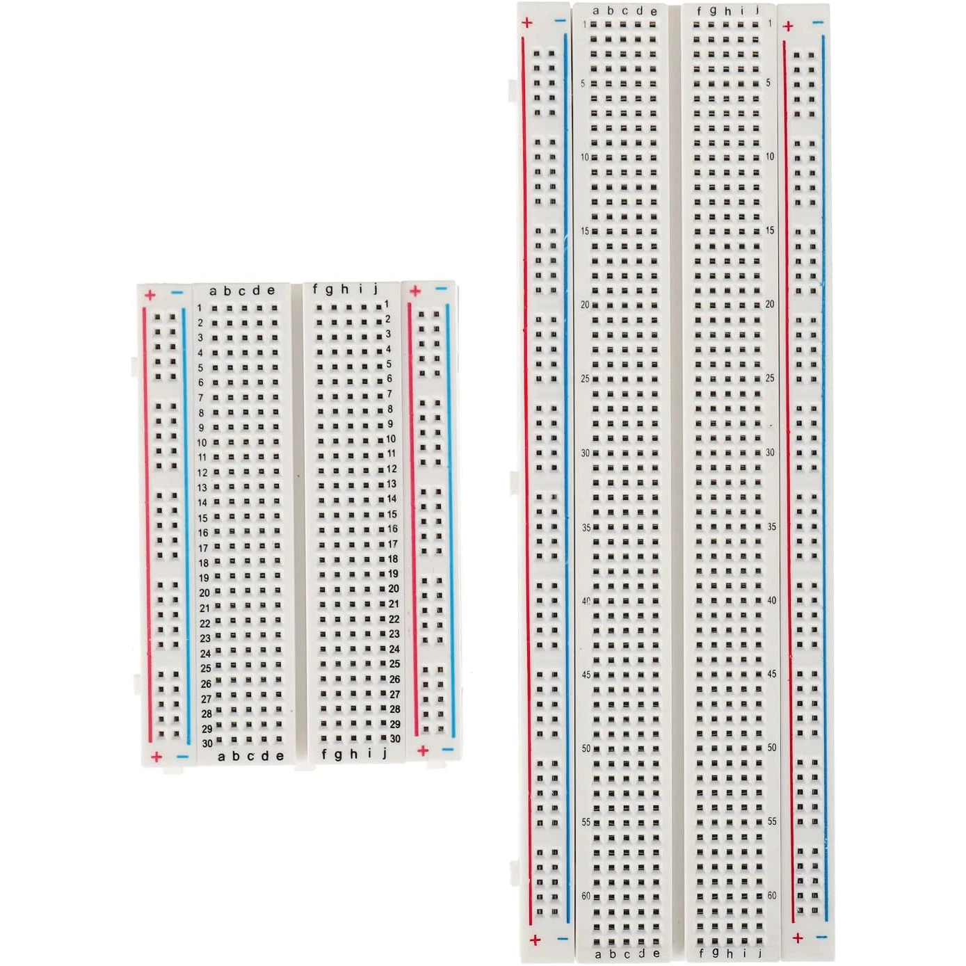 1Pcs 803 + 1 Pcs 400 Tie Points Solderless Breadboard + 65 Pcs Flexible Breadboard Jumper Wires 6PCS 170 Points Mini Solderles