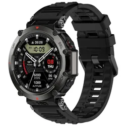Premium Silicone Sport Strap - Durable Replacement Watchband (Black)