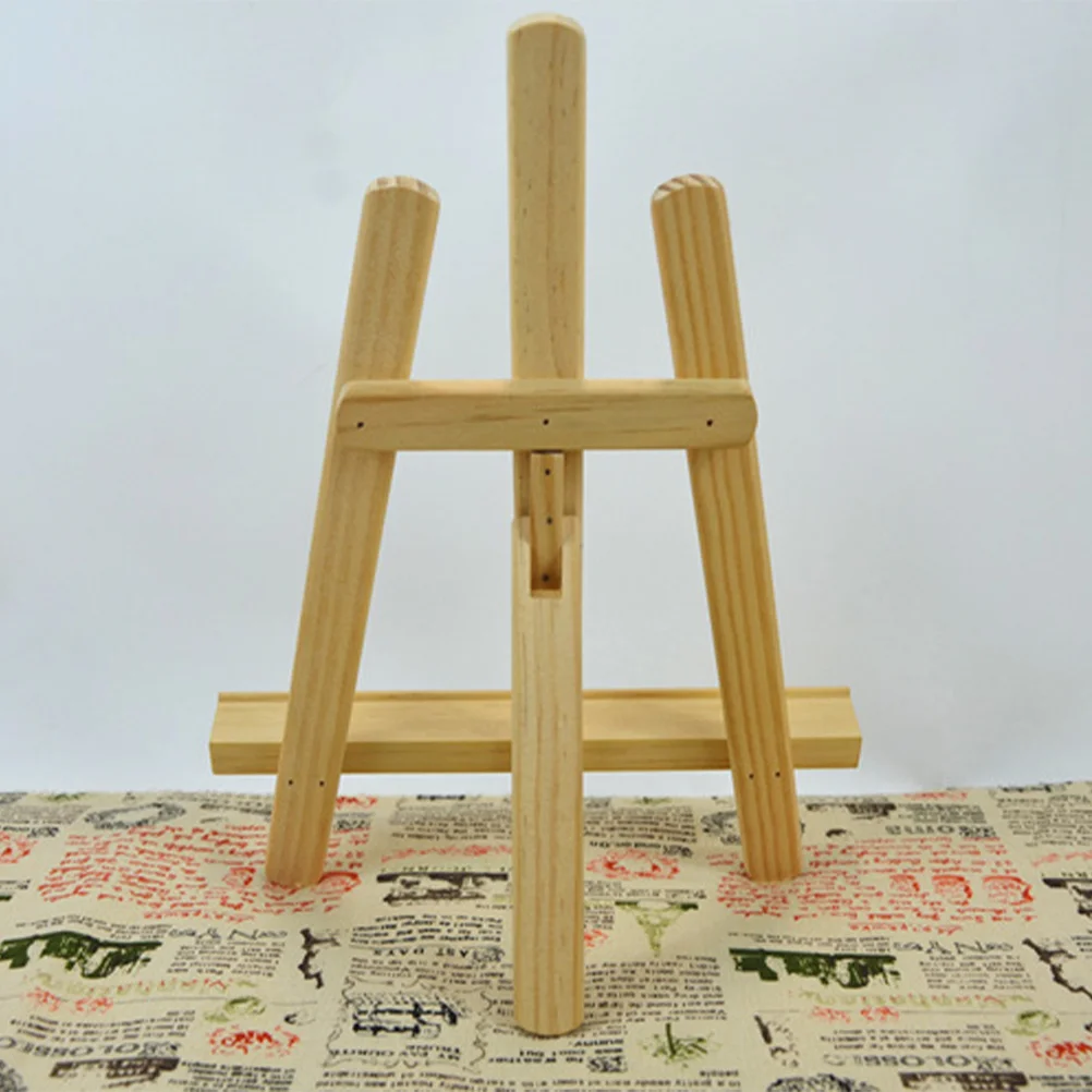 Foldable Table Painting Easel Photo Frame Bracket Triangle Support Wooden Mini Storage Child