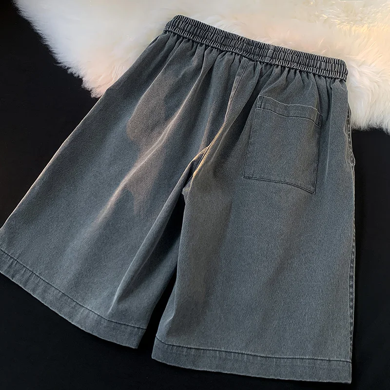 High Street Summer Shorts For Men Loose Retro Wash Pure Cotton Sprots Shorts Joggers Men Shorts Harajuku Baggy Pants Street