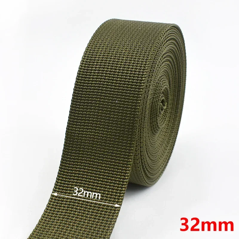 Durable Army Green Nylon Webbing Tape for DIY Sewing and Craft Projects