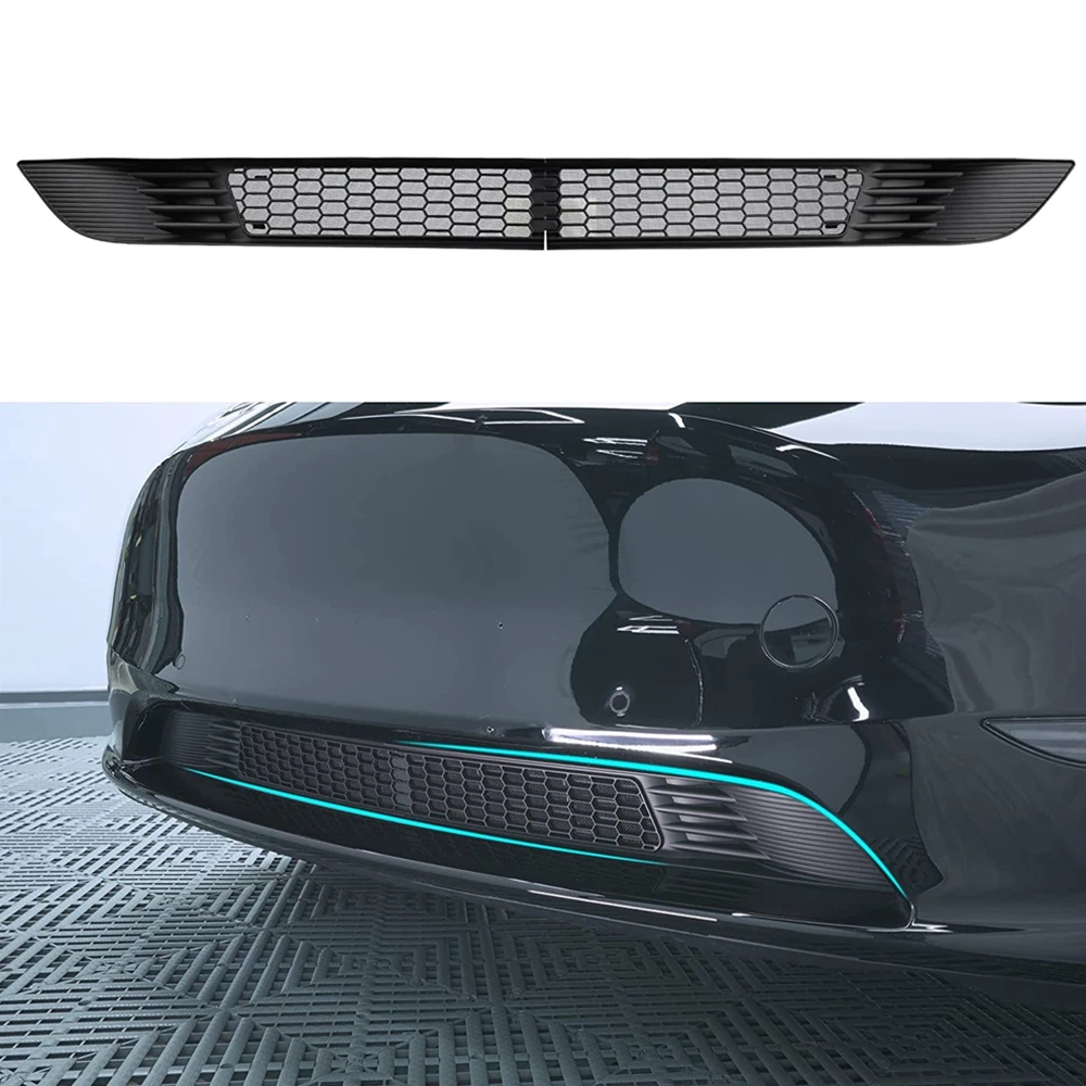 Front Grill Guard Grille Inserts Mesh Air Inlet Vent Cover Bumper Grid Filter Accessories for Tesla Model Y 3 Highland