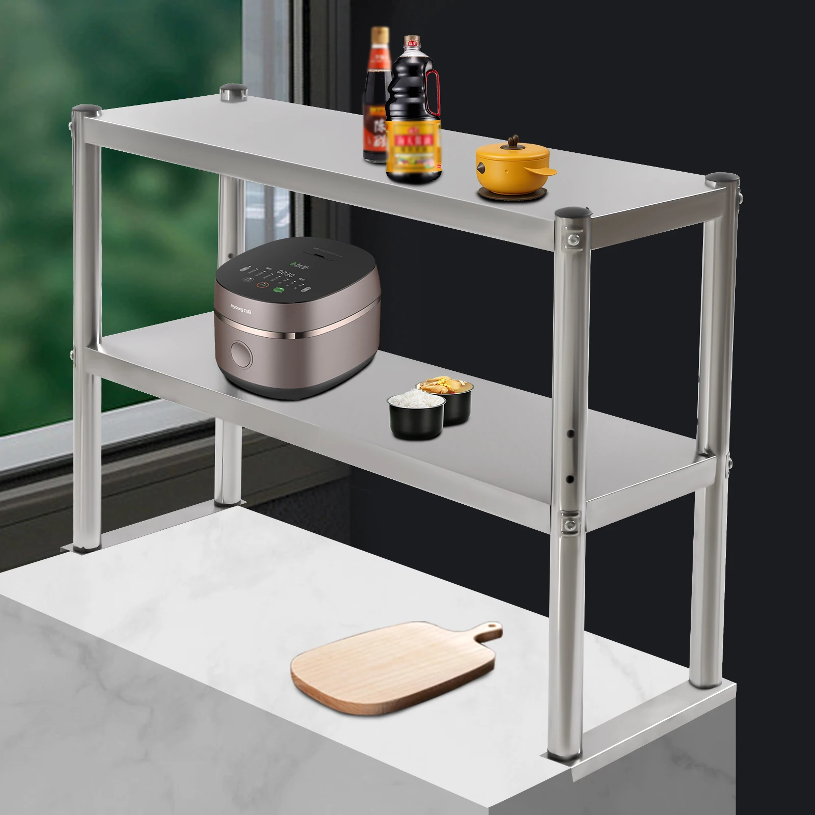 Tabletop Two Levels Of Storage Space Adjustable Shelf For Prep Table 12x36 Inch