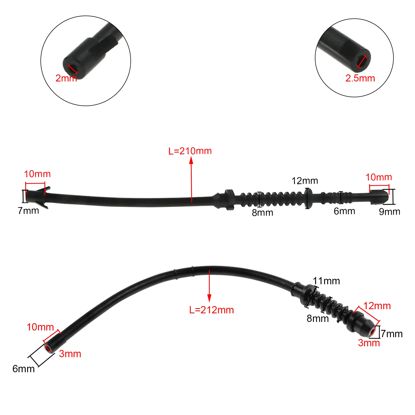 Chainsaw Fuel Line & Return Line Hose Tube for Husqvarna 435 435E 440 440E 445 445E 450 450E 523055201 544128601 577535101 corrugated plastic hose