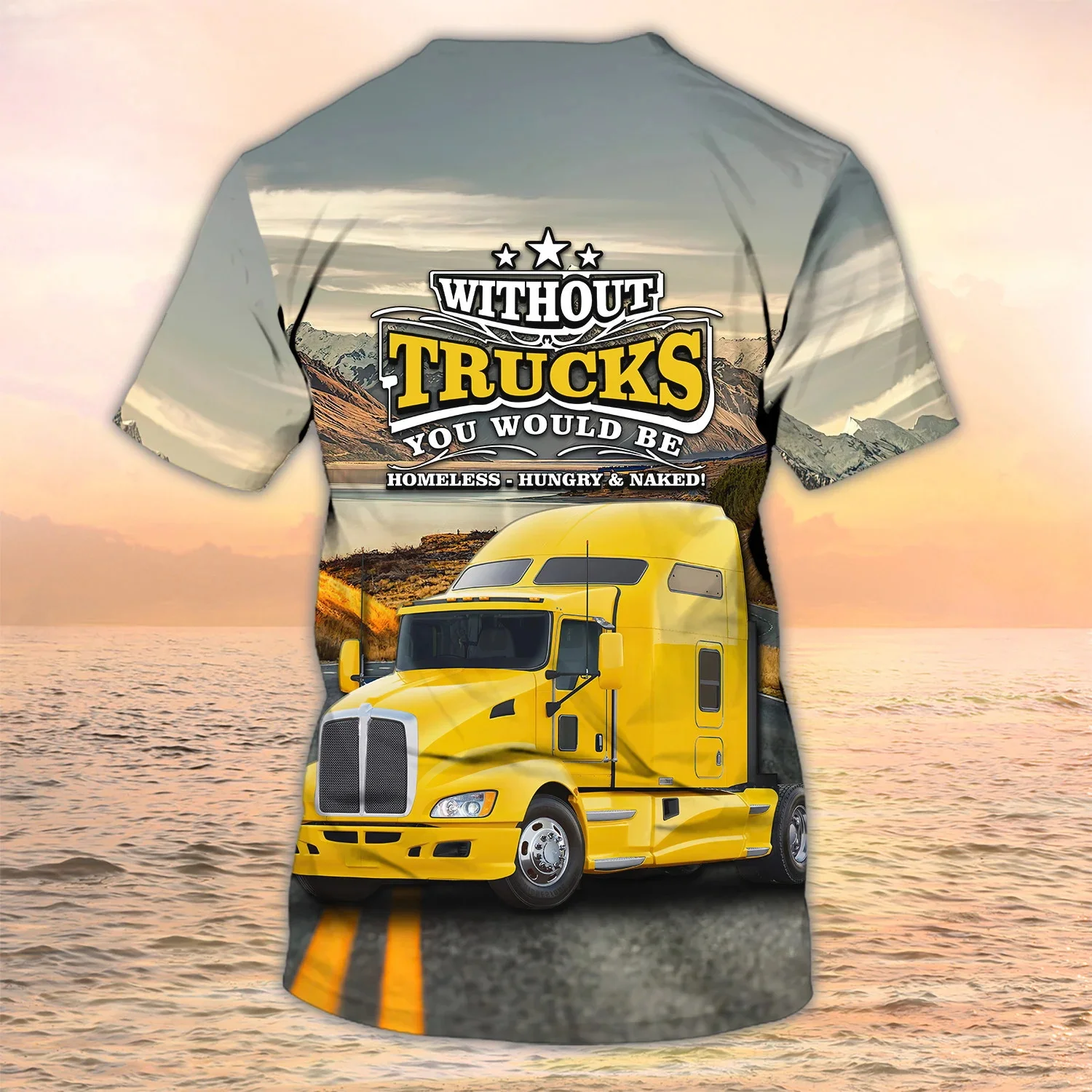 Neueste Sommer männer T-shirt Personalisierte Name Lkw Fahrer 3D Alle Über Gedruckt t shirt Unisex Casual Kühlen Trucker T-shirt DW113 – Detail 23