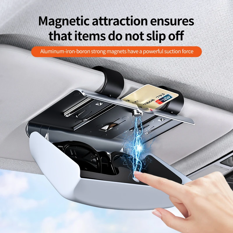Magnetic Car Sun Visor Eyeglass Holder with Electroplated Finish