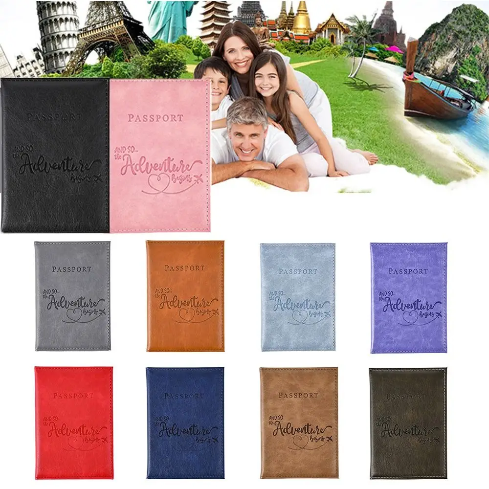 PU Leather Travel Passport Cover Fashion New Women Passport Holder Case for Men Travel Credit Card Protector Cover