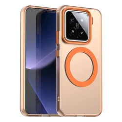 Matte Translucent Magnetic Shockproof Case with Magsafe Wireless Charging Compatibility for NOTE13 Pro 4G (Orange)