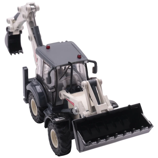Alloy Diecast Excavator 1:50 4 Wheel Shovel Loader Two-Way Forklift Bulldozer Back Hoe Loader Truck Model For Kids Gift Toys 4