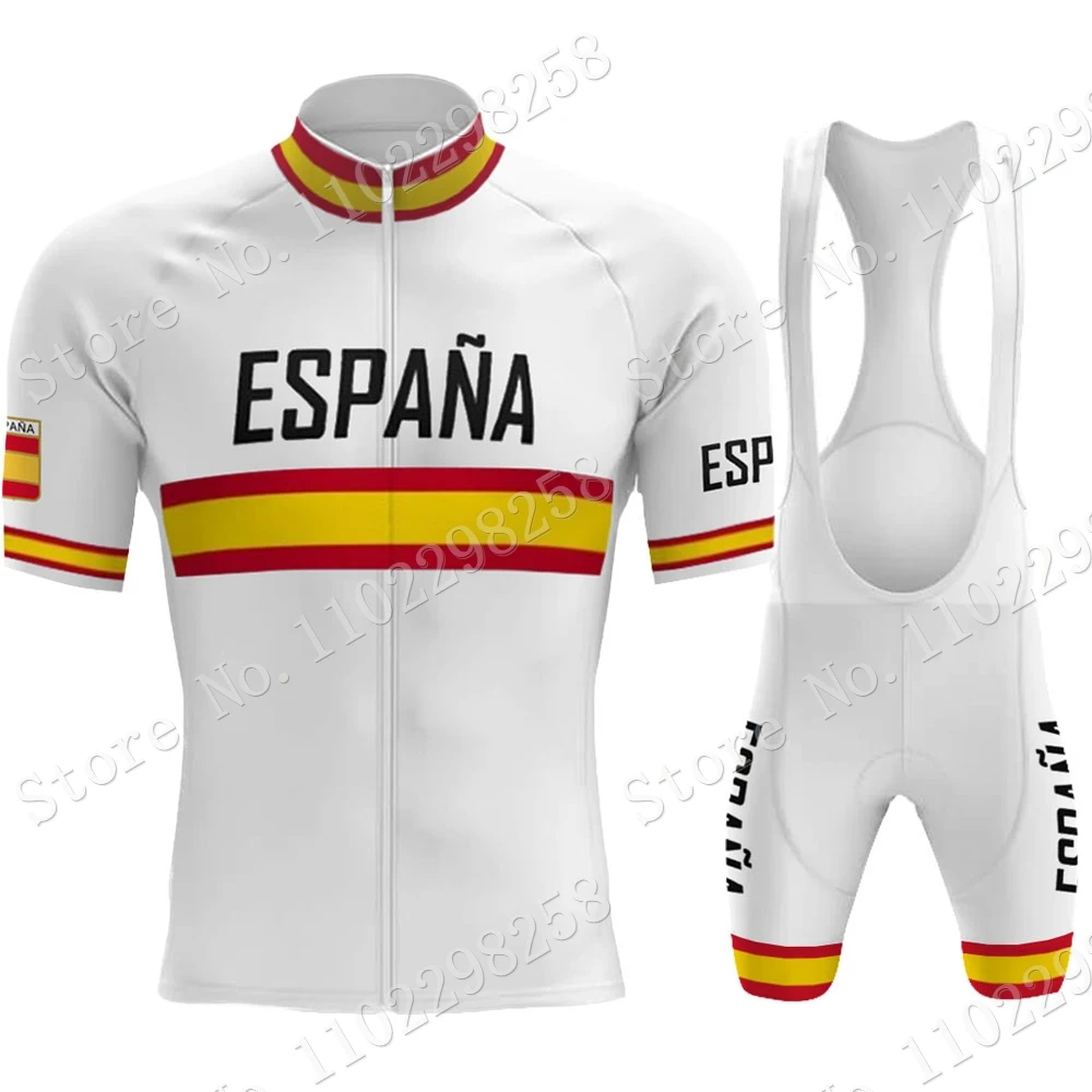 

Espana National Team Cycling Jersey 2023 Set Short Sleeve Mens Spanish Clothing Road Bike Shirts Suit Shorts MTB Maillot Culotte