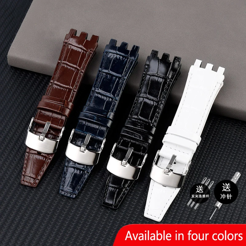 Bracelet For Swatch SVG mechanical Cowide Watchband svgk403 402 SVGB400 concave convex leather Watch Strap 22mm Men Wrist band