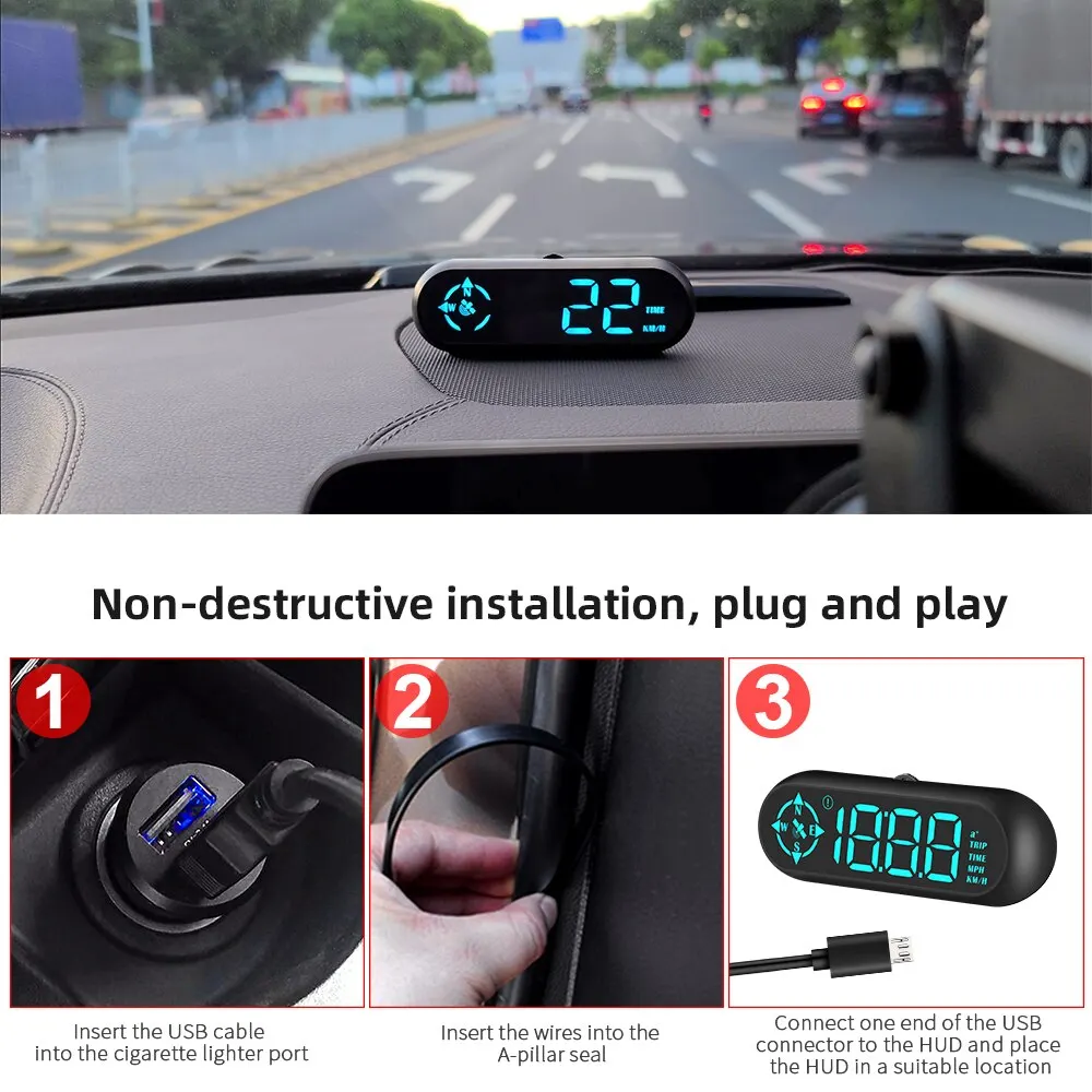 Fully Compatible with Color Changing HUD G9 GPS Head-Up Display
