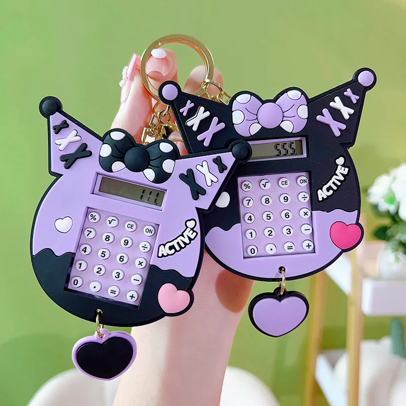 

Creative Kuromi Calculator Keychain Back Maze Car Keychain Bookbag Hanger Claw Machine Gift Wholesale