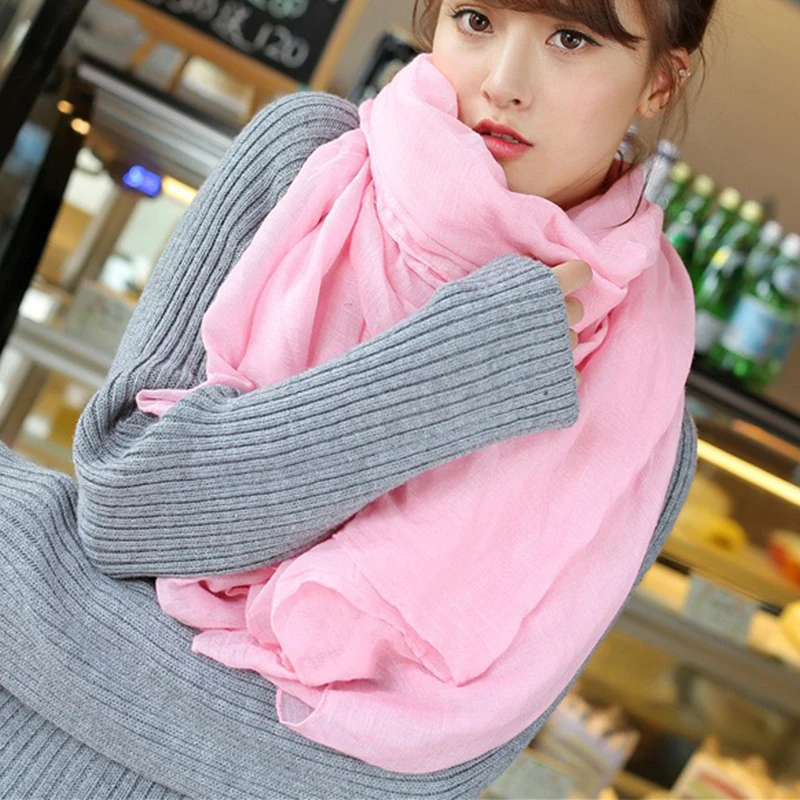 Navy Blue 19 Colors Lady Hijabs Musilim Large Size Long Scarves Fashion Linen Cottone Soft Women Scarfs Wraps Girls Bandana Head