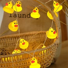 

Mini Yellow Duck LED String Light Glow Indoor Outdoor Xmas Wedding Party LED Fairy Light garden decoration light