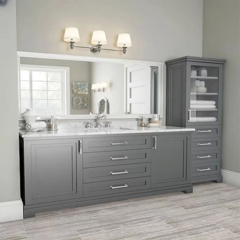 

Factory Price Classical Furniture Ready Made Wall Mount Mirror Bathroom Cabinet Design Made in China