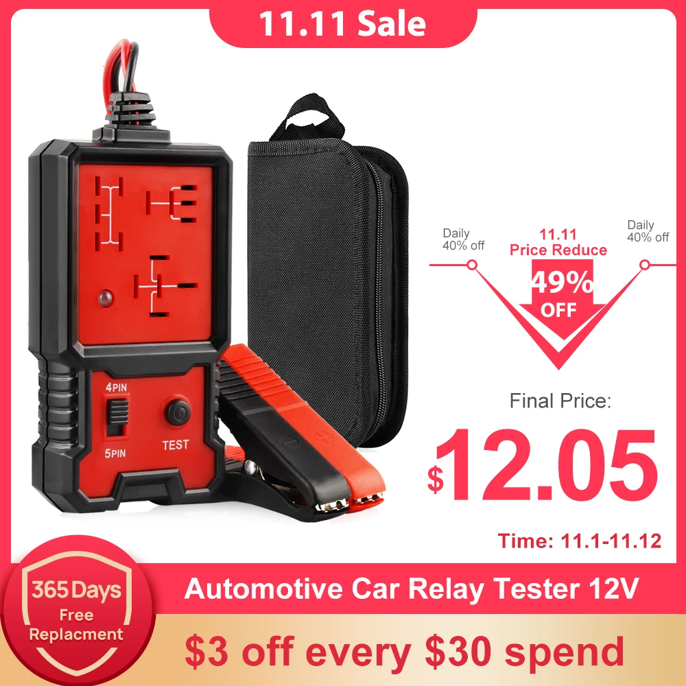 Car Relay Tester 12V Electronic Automotive Relay Tester Universal For