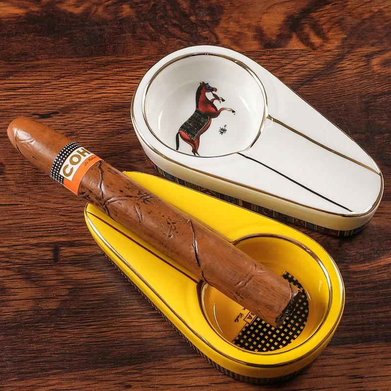 Cigar Ashtray Ceramic Painted Portable Cigar Ashtray Cigar Accessories Smoking Accessories 2