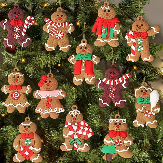 12pcs Gingerbread Man Tree Ornaments 1