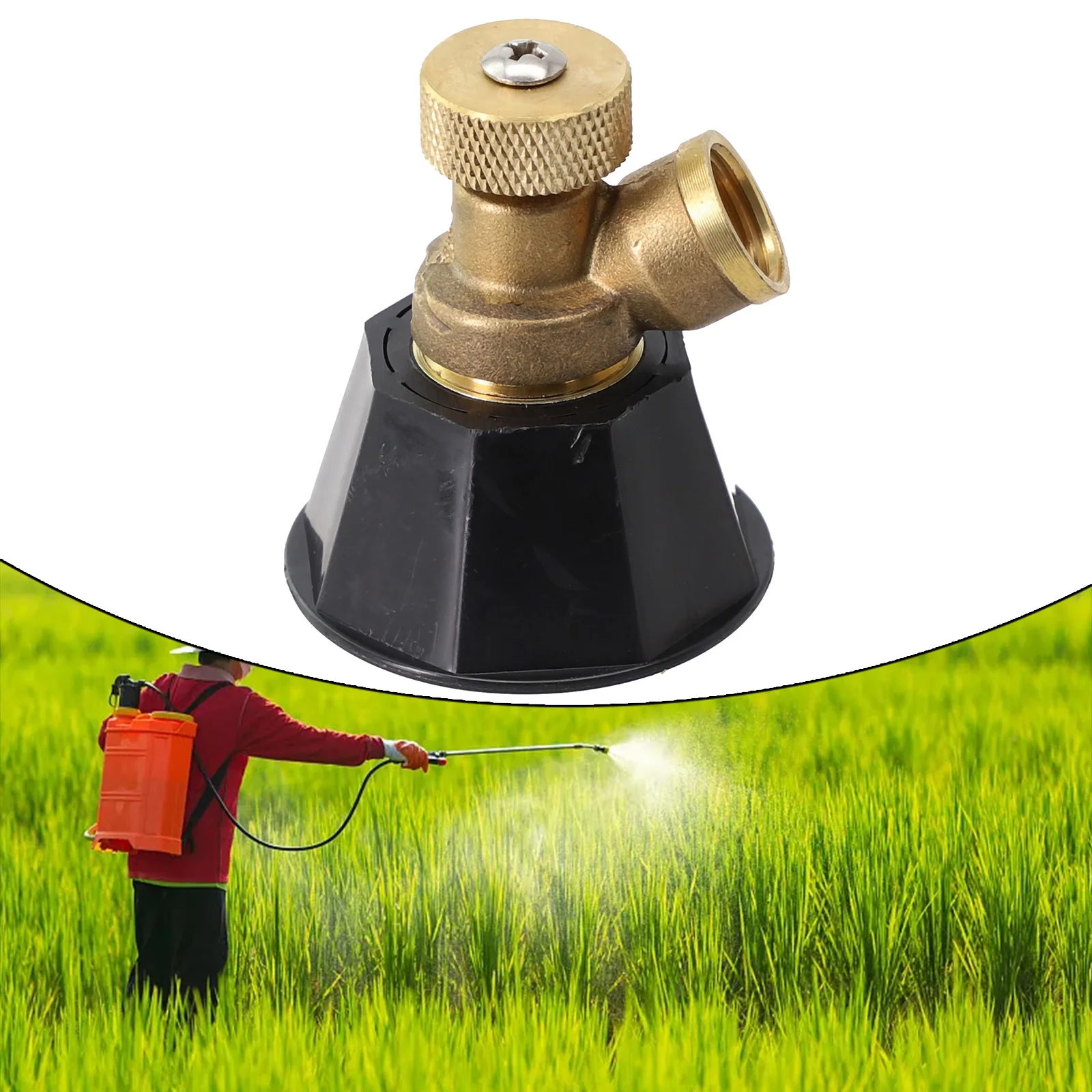 

5.5*4.6cm Agricultural Atomization Adjustable Nozzle Garden Copper Black Cyclone Nozzle Garden Supplies