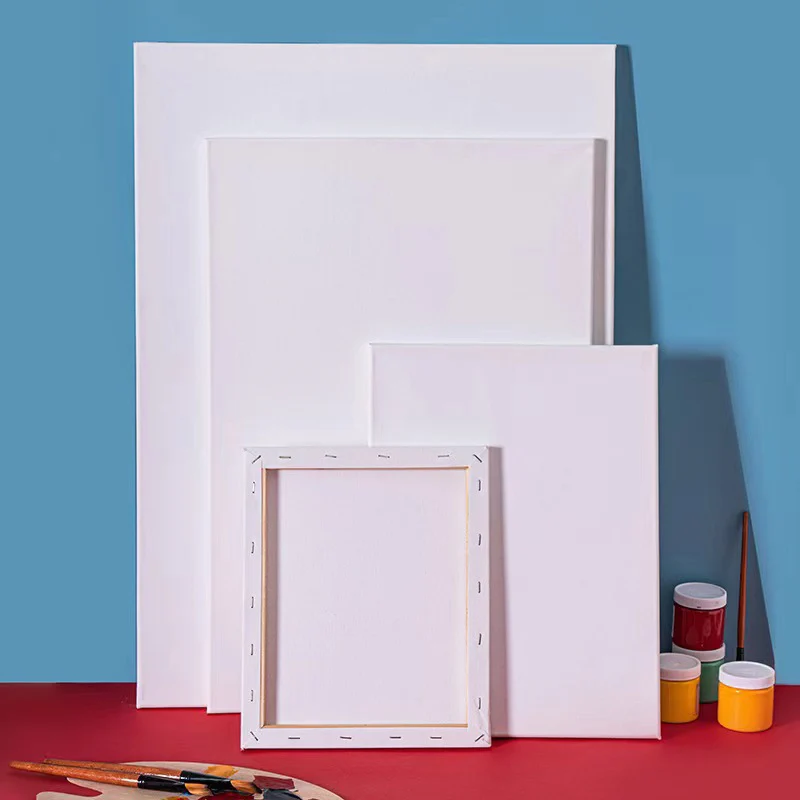 그림 그리기용 스트레치 캔버스, 5팩 15.75x15.75인치(40x40cm) 빈 흰색, 검정색, 린넨 캔버스 보드, 무산성 프라이밍된 아트 캔버스